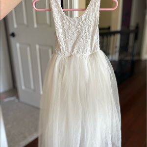 Lace and tulle white flower girl dress size 2T